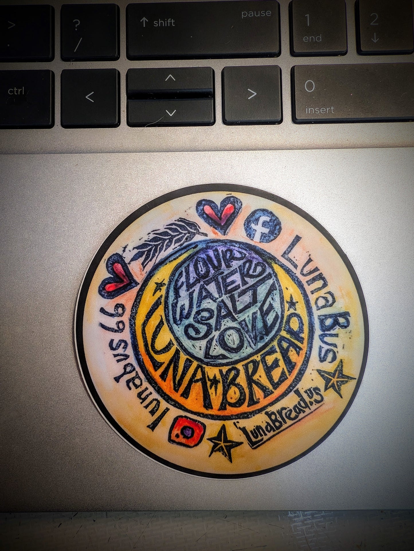 Luna Bread Logo Sticker Colorful