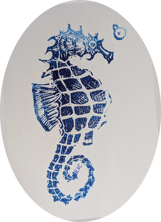 Oval Seahorse Sticker