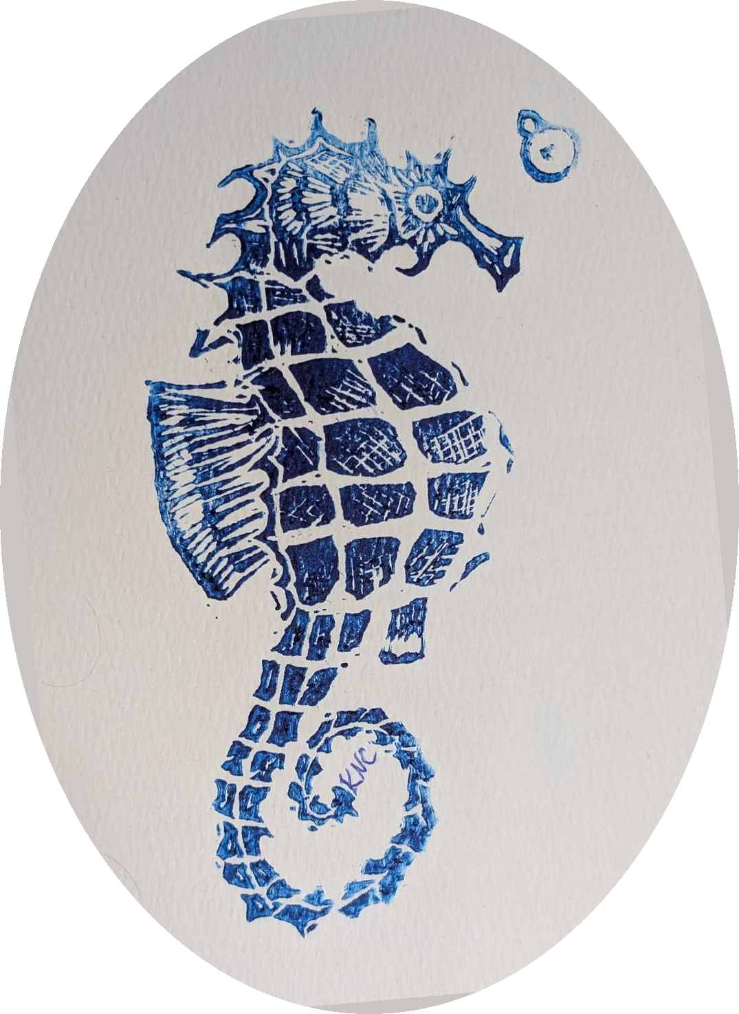 Oval Seahorse Sticker